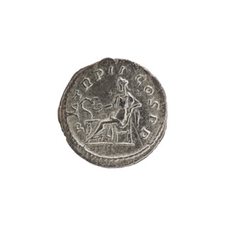 Denarius; personifications; Alexander Severus Roman emperor, 222–235 — iconography: Salus. Obverse: