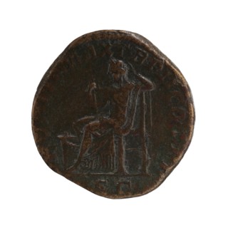 Sestertius, personifications, Alexander Severus Roman Emperor; 222–235 — iconography: Securitas.