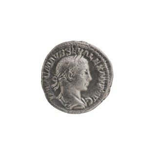 Denarius depicting Roman deities and Alexander Severus Roman emperor, 222–235. Obverse: