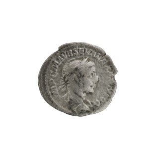Denarius; Roman deities; Jupiter; Alexander Severus Roman emperor, 222–235 — iconography. Obverse: