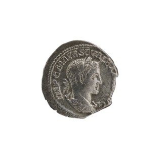 Denarius; personifications; Alexander Severus Roman emperor, 222–235 — iconography: Fides Fidelity,