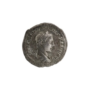 Denarius; Roman deities; Jupiter; Alexander Severus Roman emperor, 222–235 — iconography. Obv.:
