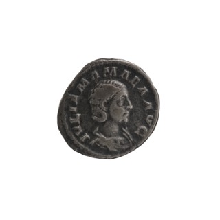 Denarius depicting Julia Mamaea ca. 180–235; Augusta 222–235 and Alexander Severus 208–235; Roman