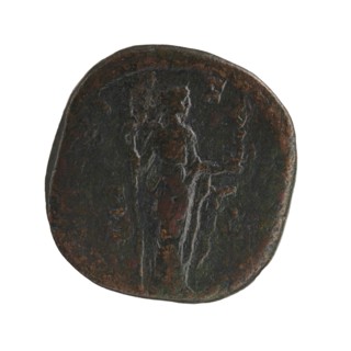 Sestertius of Alexander Severus 208–235; Roman emperor 222–235. Obverse: portrait of Julia Mamaea