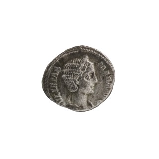 Denarius depicting Julia Mamaea ca. 180–235; Augusta 222–235 and Alexander Severus 208–235; Roman