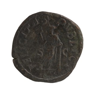 Sestertius depicting Julia Mamaea ca. 180–235 and Alexander Severus 208–235; Roman emperor 222–235,