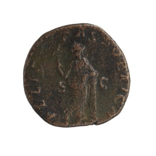 Sestertius featuring Julia Mamaea ca. 180–235 and Alexander Severus 208–235; Roman emperor 222–235.