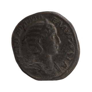 Sestertius of Julia Mamaea and Alexander Severus, 225–235 CE. Bronze coin diam. ~29–30 mm, weight