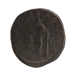 Sestertius depicting Julia Mamaea ca. 180–235 and Alexander Severus 208–235; Roman emperor 222–235,