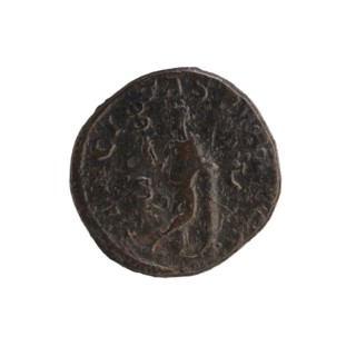 Dupondius depicting Julia Mamaea ca. 180–235; Augusta 222–235 and Alexander Severus 208–235; Roman