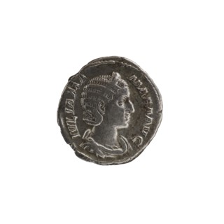 Denarius featuring Julia Mamaea ca. 180–235; Augusta 222–235 and Alexander Severus 208–235; Roman