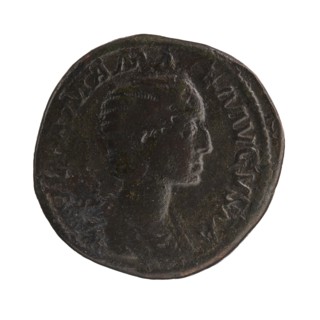 Sestertius depicting Julia Mamaea ca. 180–235 and Alexander Severus 208–235, Roman emperor 222–235;