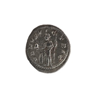 Denarius featuring Julia Mamaea and Alexander Severus; obverse: portrait and inscriptions