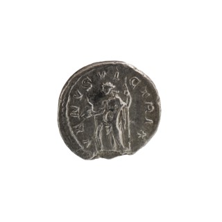 Denarius depicting Julia Mamaea ca. 180–235; Augusta 222–235 and Alexander Severus 208–235; Roman