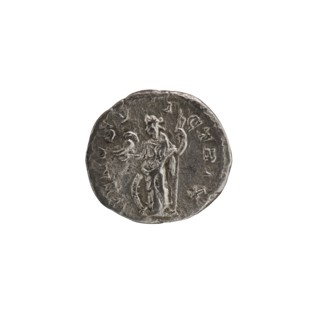 Denarius; obverse: portrait of Julia Mamaea ca. 180–235 with inscriptions naming titles/positions;