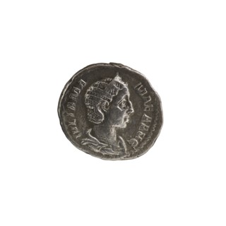 Denarius of Julia Mamaea ca. 180–235; Augusta 222–235 and Alexander Severus 208–235; Roman emperor