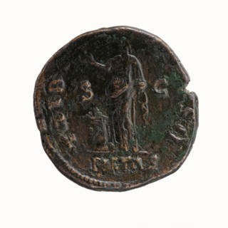 Dupondius/as, Hadrian 76–138; Roman emperor 117–138 issuer, Antoninus Pius 86–161; Roman emperor