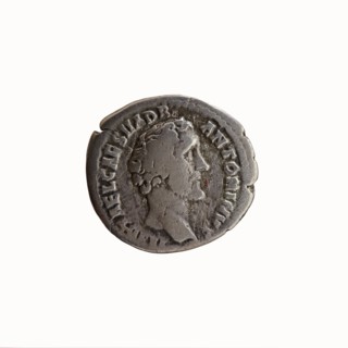 Denarius, Antoninus Pius 86–161; Roman emperor 138–161. Obverse: Head of Antoninus Pius uncovered