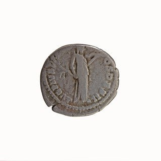 Denarius, Antoninus Pius 86–161; Roman emperor 138–161. Obverse: Head of Antoninus Pius uncovered
