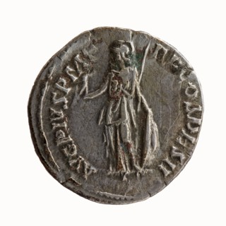Denarius; Antoninus Pius 86–161; Roman emperor 138–161 — issuer. Obverse: head of Antoninus Pius