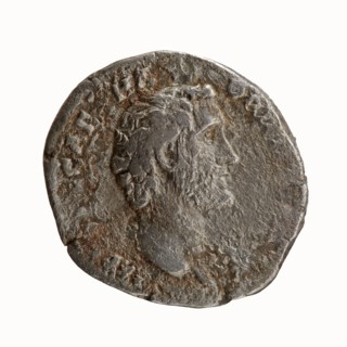 Denarius, Antoninus Pius 86–161; Roman Emperor 138–161 issuer. Obverse: Head of Antoninus Pius