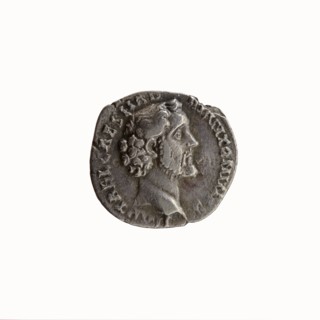 Denarius, Antoninus Pius 86–161; Roman Emperor 138–161. Obverse: head of Antoninus Pius uncovered