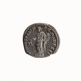Denarius, Antoninus Pius 86–161; Roman Emperor 138–161. Obverse: head of Antoninus Pius uncovered