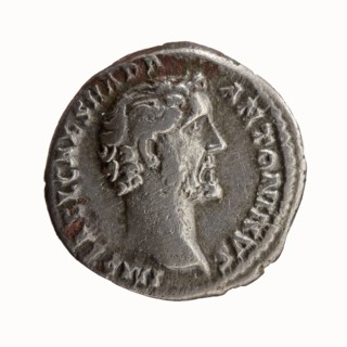 Denarius, Antoninus Pius 86–161; Roman emperor 138–161, issuer. Obverse: head of Antoninus Pius