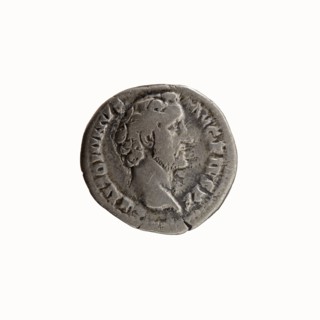 Denarius, Antoninus Pius 86–161; Roman emperor 138–161. Obverse: head of Antoninus Pius uncovered