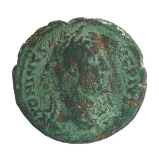 Antoninus Pius 86–161; Roman Emperor 138–161. Obverse: Head of Antoninus Pius in a laurel wreath