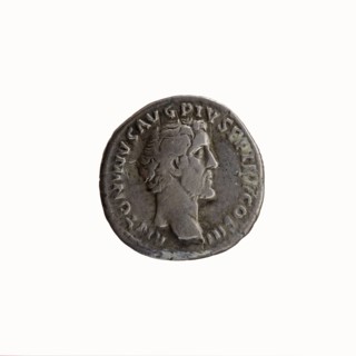 Denarius, Antoninus Pius 86–161; Roman emperor 138–161 issued by Marcus Aurelius 121–180; Roman