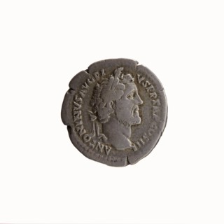 Denarius, Antoninus Pius 86–161; Roman emperor 138–161. Obverse: Head of Antoninus Pius with laurel