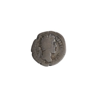 Denarius of Antoninus Pius 86–161; Roman emperor 138–161. Obverse: head of Antoninus Pius in a