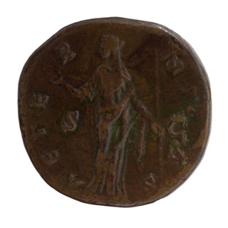 Sestertius, posthumous issue for Faustina the Elder 98–141; Roman empress 138–141, issuer Antoninus