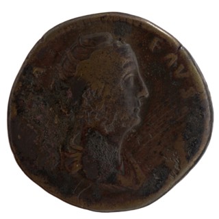Sestertius, posthumous issue of Faustina the Elder 98–141; Roman empress 138–141, issued by