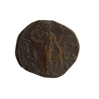 Dupondius/as, Faustina the Elder 98–141; Roman empress 138–141 posthumous issue, Antoninus Pius
