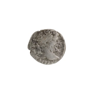 Denarius of Septimius Severus 146–211; Roman emperor 193–211. Obverse: bust of Septimius Severus