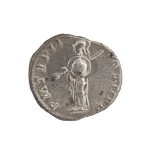 Denarius, Septimius Severus 146–211; Roman emperor 193–211 issuer. Obverse: Head of Septimius