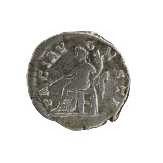Denarius, Septimius Severus 146–211; Roman emperor 193–211 issuer. Obverse: Head of Septimius