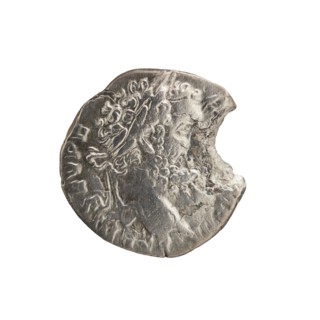 Denarius, Septimius Severus 146–211; Roman emperor 193–211 issuer. Head of Septimius Severus in