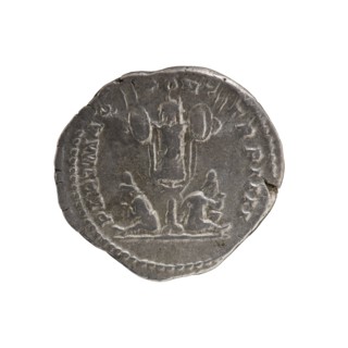 Denarius, Caracalla 188–217; Roman emperor 198–217. Obverse: ANTONINVS PIVS AVG, bust of young