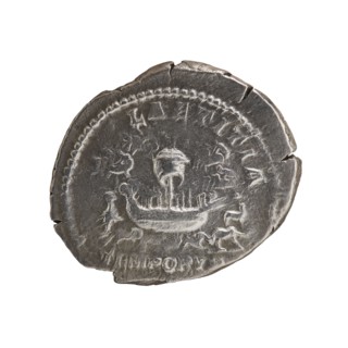 Denarius of Caracalla 188–217; Roman emperor 198–217. Obverse: ANTONINVS PIVS AVG — head of