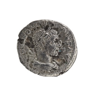 Denarius, Elagabalus reigned 218–222. Obverse: Bust of Elagabalus with a laurel wreath and