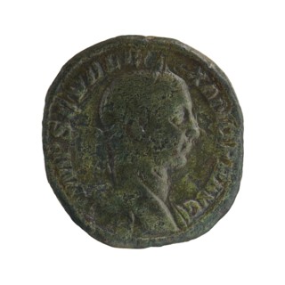 Sestertius; obverse: emperor on quadriga iconography; Alexander Severus Roman emperor, r. 222–235 —