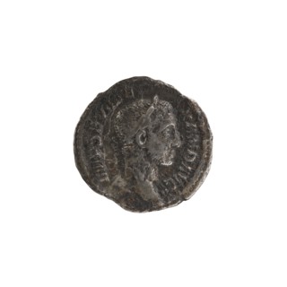 denarius, Alexander Severus Roman emperor; 222–235 — iconography, personifications, Virtus