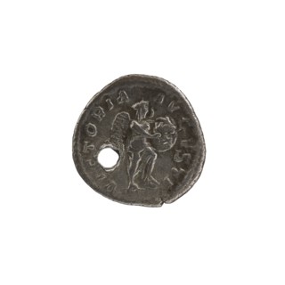 denarius with hole, Alexander Severus 208–235; Roman emperor 222–235 issuer; Roman deities,