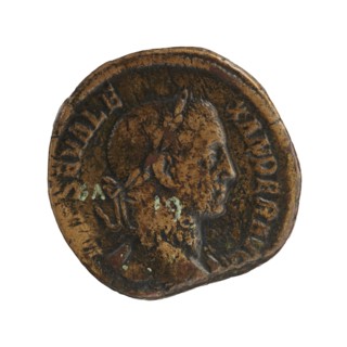 sestertius; Justitia personification; Alexander Severus Roman emperor, 222–235; iconography,