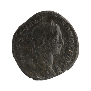 Sestertius; Roman deities; Alexander Severus Roman emperor, 222–235; iconography: Sol mythology;