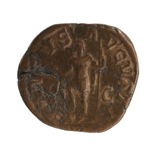 sestertius; personifications; Virtus personification; Alexander Severus Roman emperor; 222–235 —