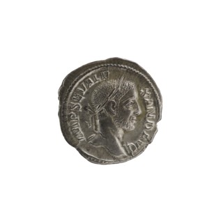 Denarius; obverse: Jupiter Roman deity; issuer: Alexander Severus Roman emperor, 222–235;